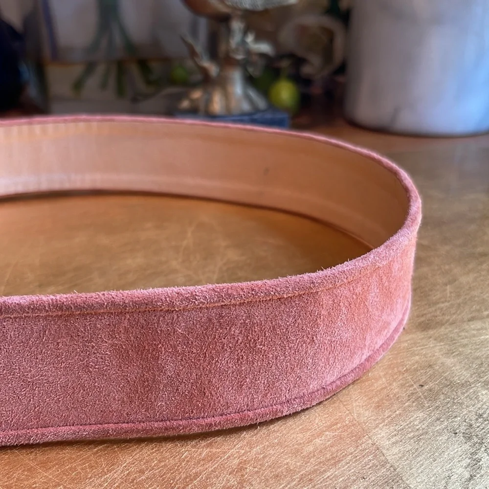 Vintage Carlisle Suede Seashell Clasp Belt